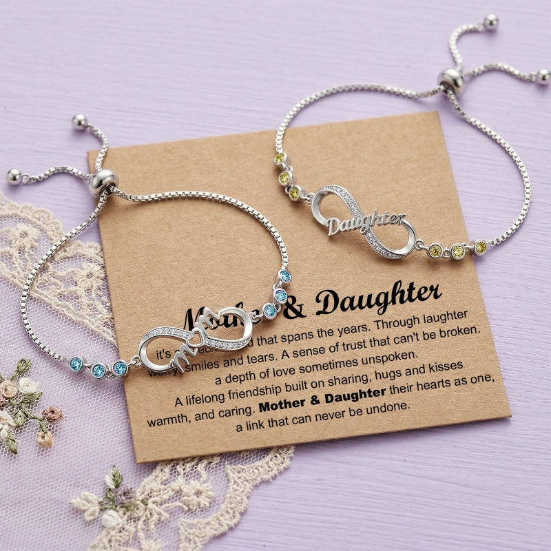 Infinity Love Bracelet for Mom – Elegant Zirconia Jewelry Gift for Women