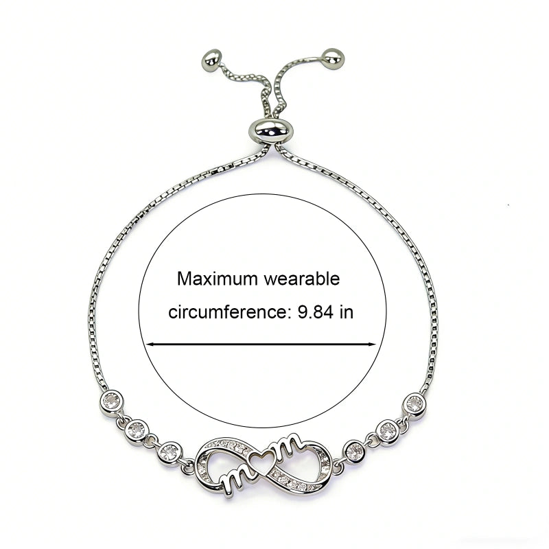 Infinity Love Bracelet for Mom – Elegant Zirconia Jewelry Gift for Women