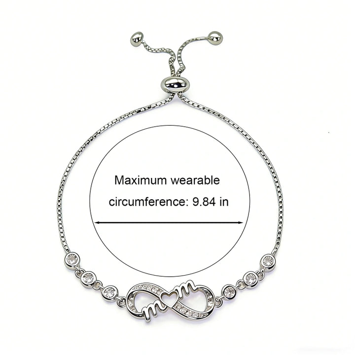 Infinity Love Bracelet for Mom – Elegant Zirconia Jewelry Gift for Women