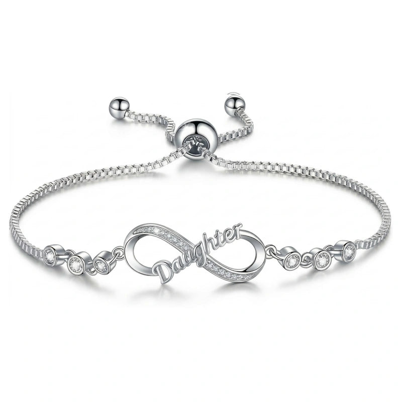 Infinity Love Bracelet for Mom – Elegant Zirconia Jewelry Gift for Women