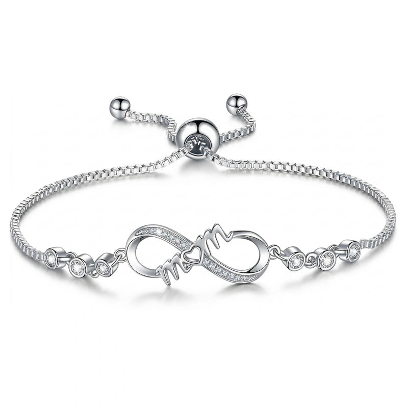 Infinity Love Bracelet for Mom – Elegant Zirconia Jewelry Gift for Women