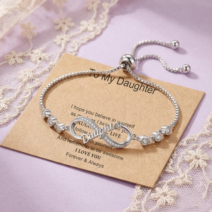 Infinity Love Bracelet for Mom – Elegant Zirconia Jewelry Gift for Women