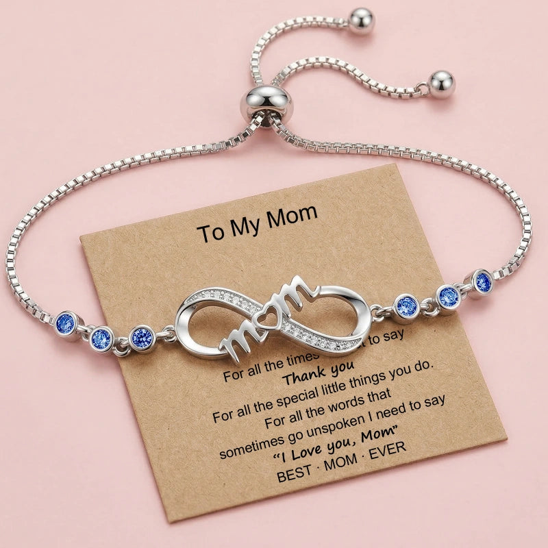 Infinity Love Bracelet for Mom – Elegant Zirconia Jewelry Gift for Women