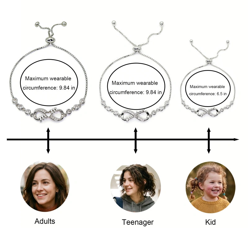 Infinity Love Bracelet for Mom – Elegant Zirconia Jewelry Gift for Women