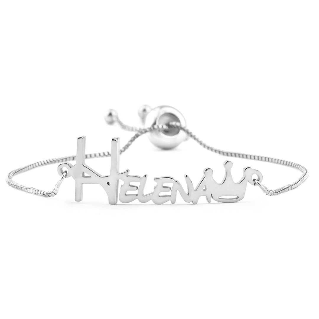 Personalized Crown Baby Name Bracelet