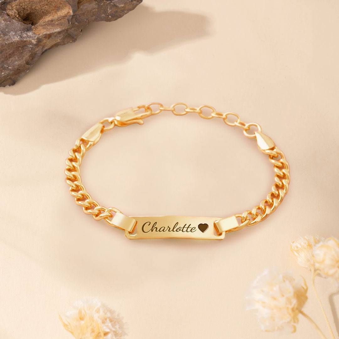 Personalized Baby Name and Birthstone Bracelet