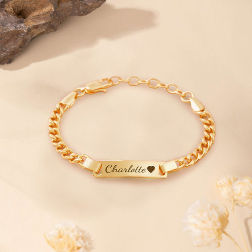 Personalized Baby Name and Birthstone Bracelet