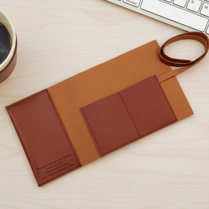 Personalized Leather Cord Wrap with Pocket – Italian Distressed Leather Cable Organizer, Roll Up Travel Case for Earphones & Chargers