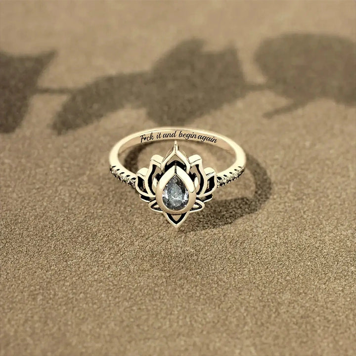 “Let It Go & Begin Again” Lotus Ring