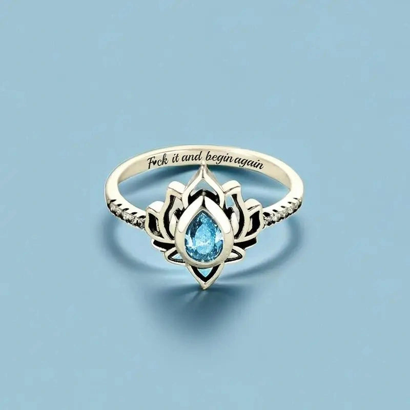 “Let It Go & Begin Again” Lotus Ring