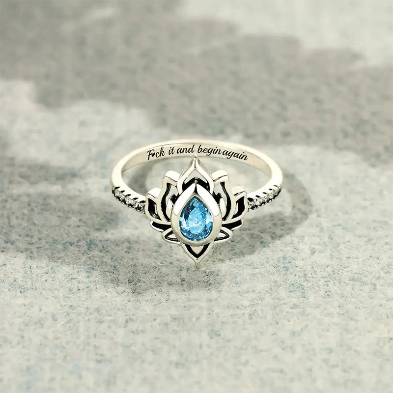 “Let It Go & Begin Again” Lotus Ring