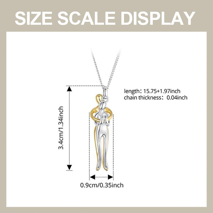 Love Embracing Necklace – S925 Sterling Silver Minimalist Hug Pendant Jewelry