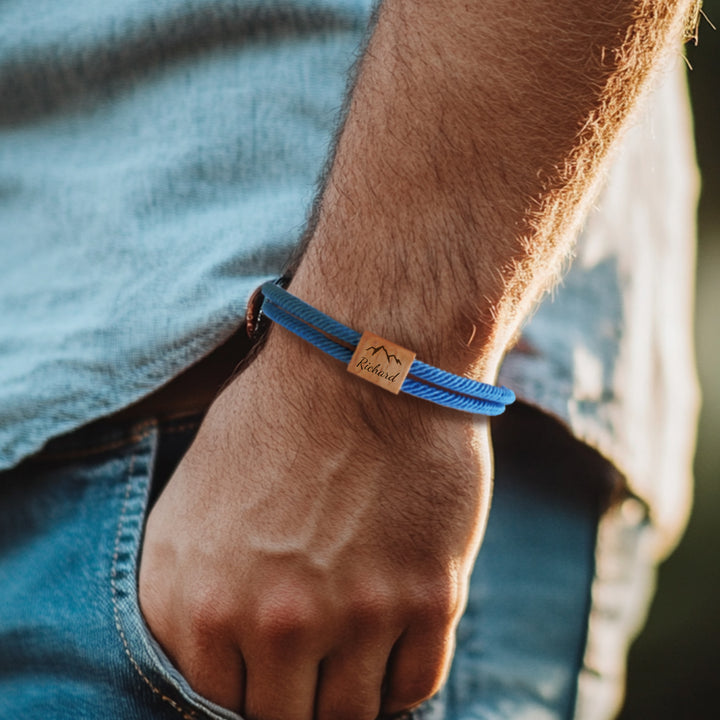 Personalized Family Wooden Milanese Cord Bracelet