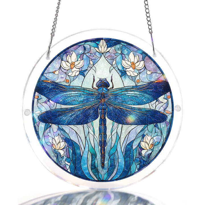 Moonlit Dragonfly Acrylic Puzzle Suncatcher – Glowing Window Art