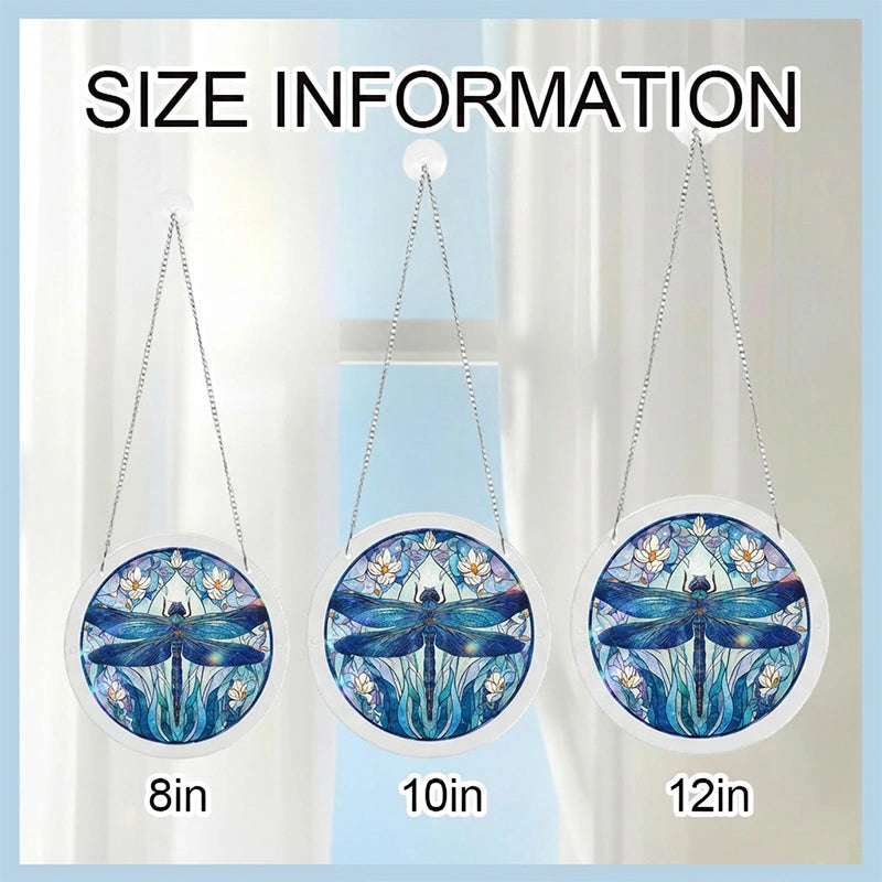 Moonlit Dragonfly Acrylic Suncatcher – Enchanted Night Glow Window Art Decor