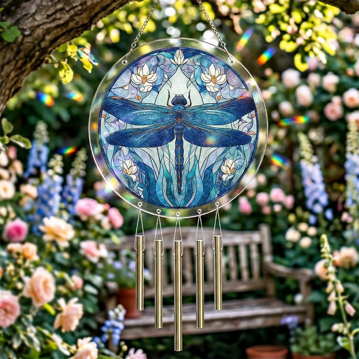 Moonlit Dragonfly Acrylic Suncatcher – Enchanted Night Glow Window Art Decor