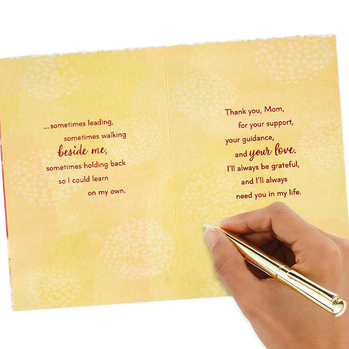 Mother’s Day Card for Mom – Thank You Mom Greeting Card with Envelope