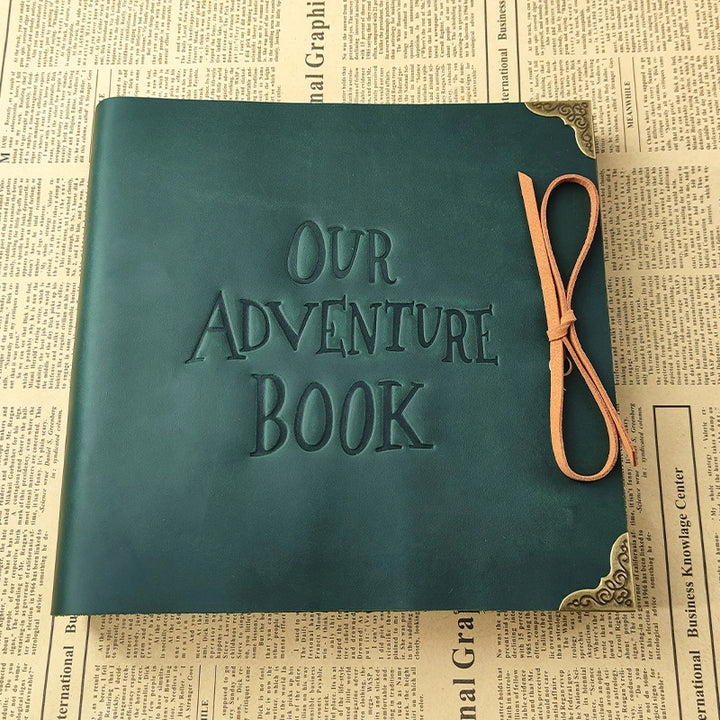 Our Adventure Book Leather Photo Album Scrapbook | Personalized Anniversary Gift for Couples | Custom Wedding Guest Book & Travel Memory Album