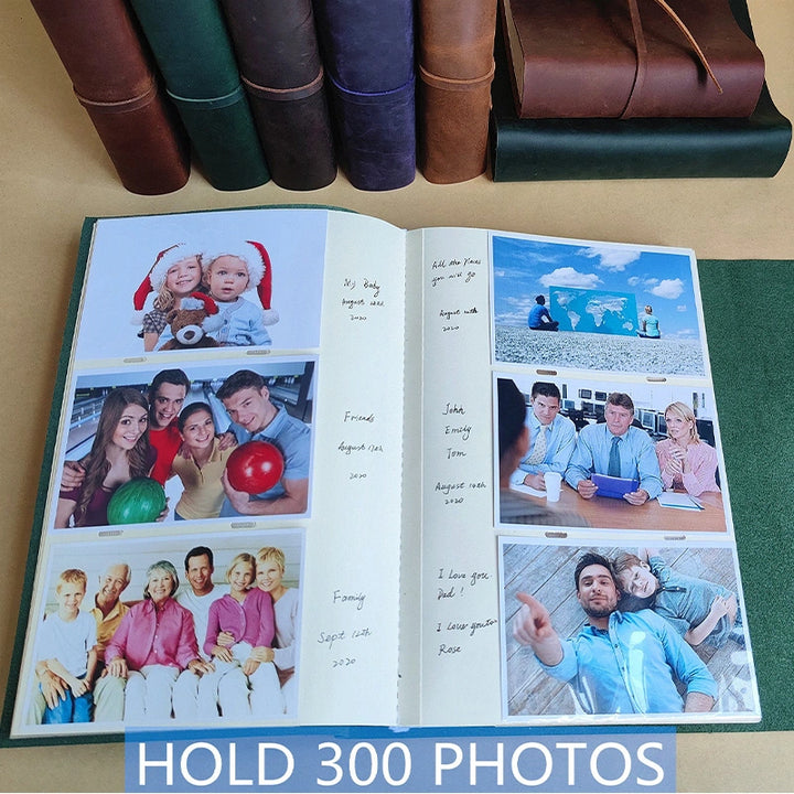 Our Adventure Book Leather Photo Album Scrapbook | Personalized Anniversary Gift for Couples | Custom Wedding Guest Book & Travel Memory Album