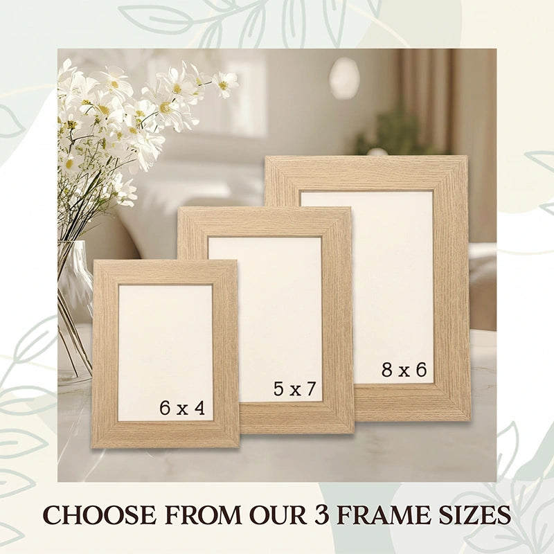 Personalised Engagement Photo Frame & Plaque – Custom Wooden Engagement Picture Frame 4x6 5x7 6x8, Engraved Gift for Newly Engaged Couples