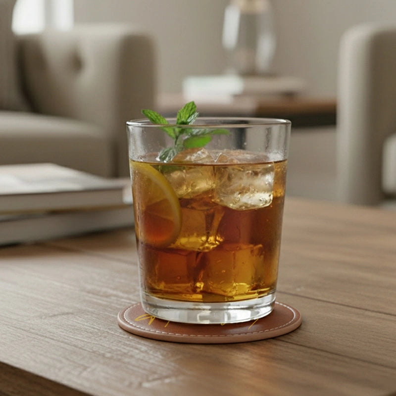 Personalised Leather Coaster with Couple Initials – Handmade Vintage Coasters, Custom Anniversary Gift for Couples, Wedding Gifts