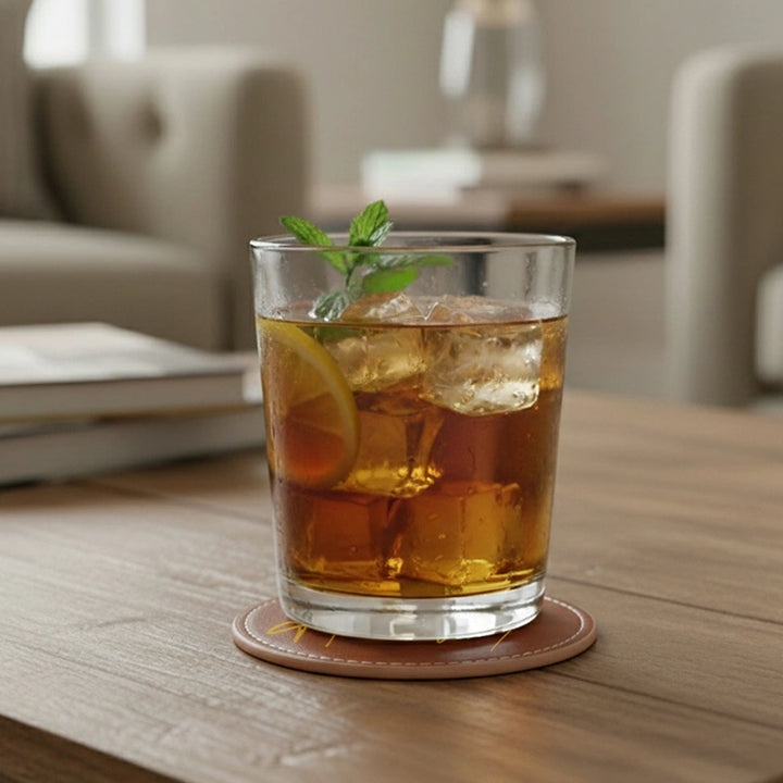 Personalised Leather Coaster with Couple Initials – Handmade Vintage Coasters, Custom Anniversary Gift for Couples, Wedding Gifts