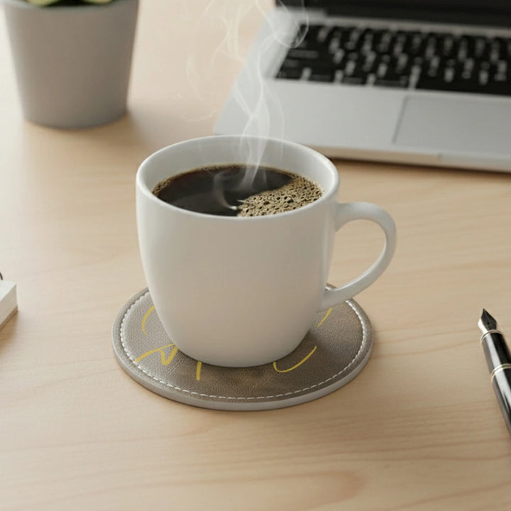 Personalised Leather Coaster with Couple Initials – Handmade Vintage Coasters, Custom Anniversary Gift for Couples, Wedding Gifts