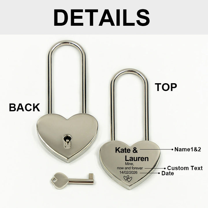 Personalised Love Padlock – Engraved Heart Padlock for Couples, Engagement & Anniversary | Custom Love Lock Inspired by Paris Tradition
