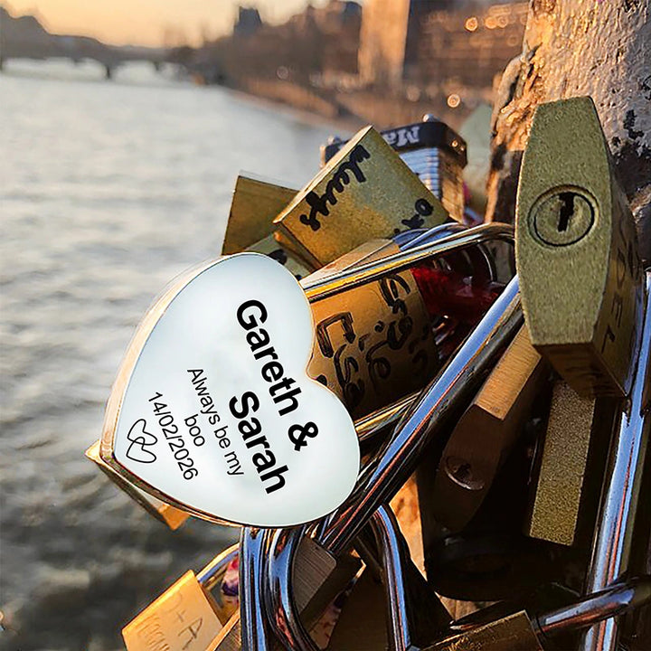 Personalised Love Padlock – Engraved Heart Padlock for Couples, Engagement & Anniversary | Custom Love Lock Inspired by Paris Tradition