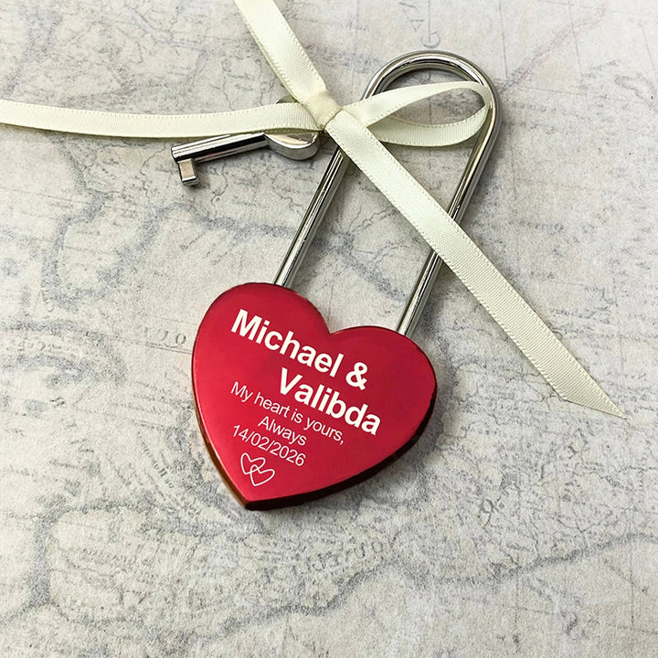 Personalised Love Padlock – Engraved Heart Padlock for Couples, Engagement & Anniversary | Custom Love Lock Inspired by Paris Tradition