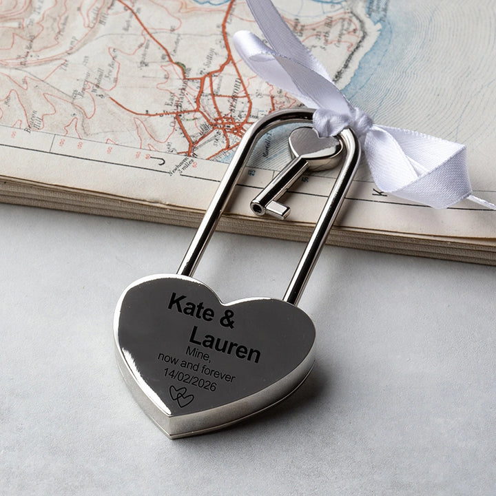 Personalised Love Padlock – Engraved Heart Padlock for Couples, Engagement & Anniversary | Custom Love Lock Inspired by Paris Tradition