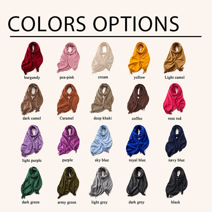 Cachecol de luxo bordado personalizado – Cachecol de inverno personalizado para mulheres, presente de Natal e xale para damas de honra