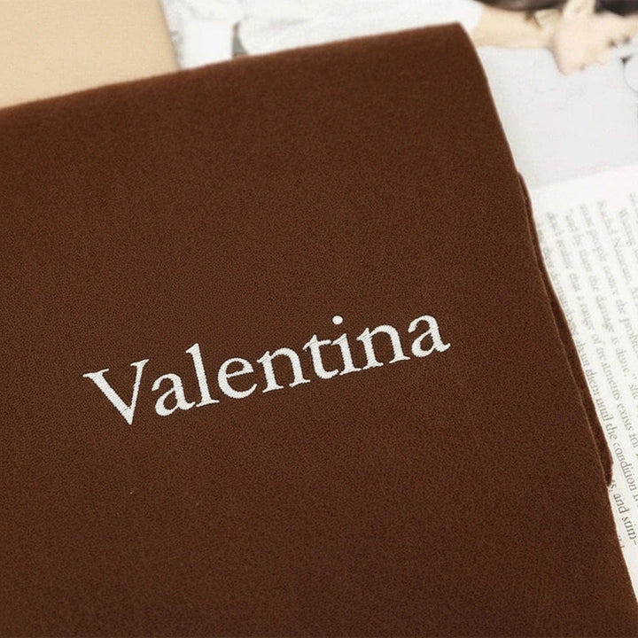 Cachecol de luxo bordado personalizado – Cachecol de inverno personalizado para mulheres, presente de Natal e xale para damas de honra