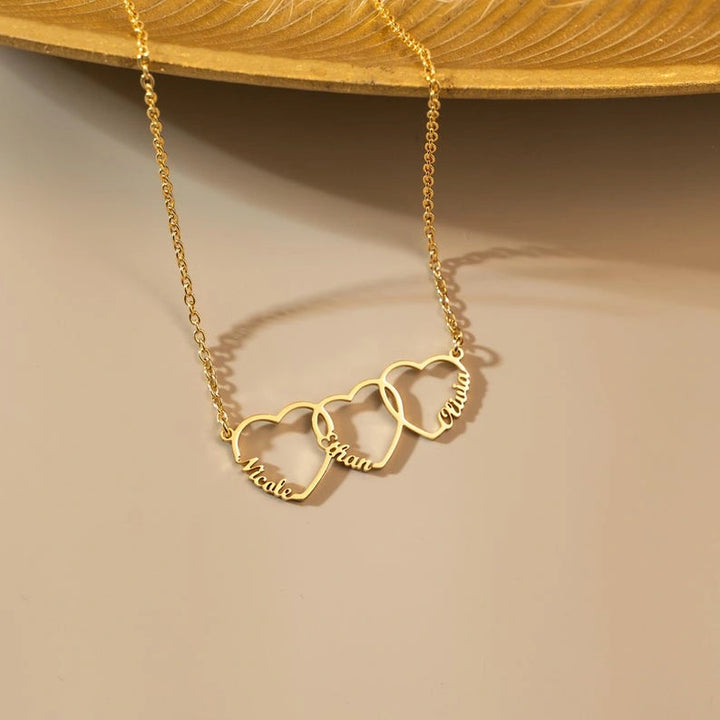 Personalized 1–5 Heart Name Necklace for Mom – Custom Family Names Necklace | Mother’s Day Gift