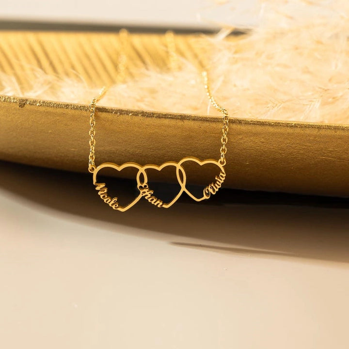 Personalized 1–5 Heart Name Necklace for Mom – Custom Family Names Necklace | Mother’s Day Gift