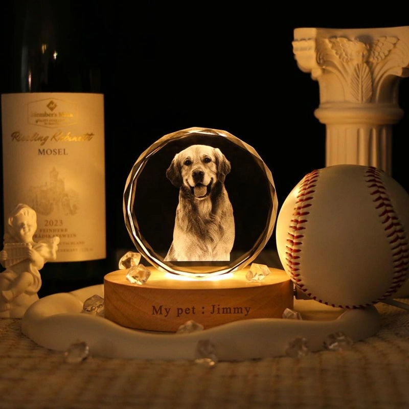 Personalized 3D Heart Crystal Photo with LED Light – Custom Engraved Crystal Portrait Gift for Anniversary, Christmas, Wedding & Couples