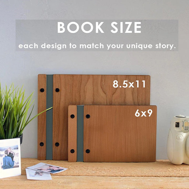 Personalized Adventure Book Scrapbook – Custom Wooden Memory Album | Valentines Gift for Him or Her, Anniversary Travel Scrapbook, Couples Gift