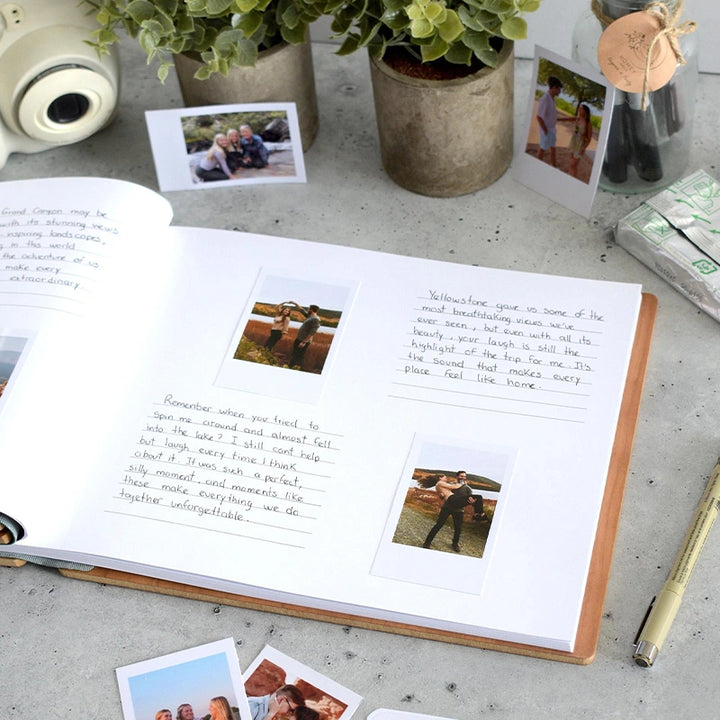 Personalized Adventure Book Scrapbook – Custom Wooden Memory Album | Valentines Gift for Him or Her, Anniversary Travel Scrapbook, Couples Gift