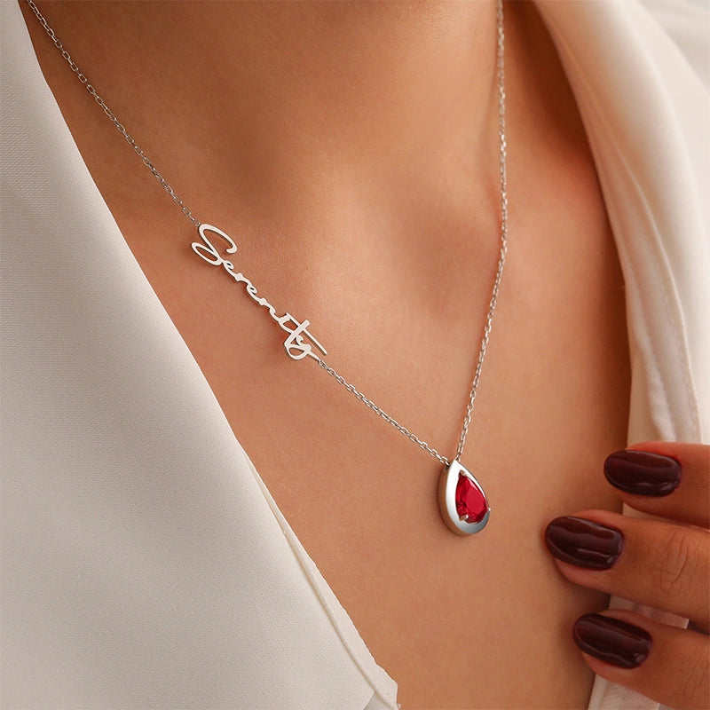 Colar com inicial em formato de bolha personalizada – Pingente com letra personalizada em prata de lei ou ouro 18K