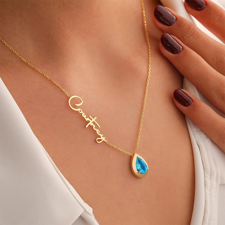 Colar com inicial em formato de bolha personalizada – Pingente com letra personalizada em prata de lei ou ouro 18K