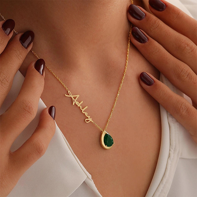 Colar com inicial em formato de bolha personalizada – Pingente com letra personalizada em prata de lei ou ouro 18K