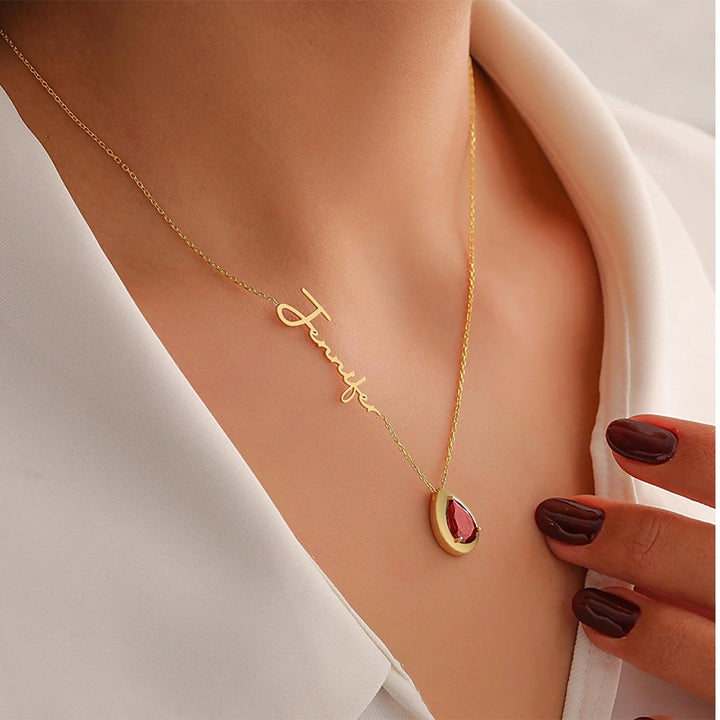 Colar com inicial em formato de bolha personalizada – Pingente com letra personalizada em prata de lei ou ouro 18K