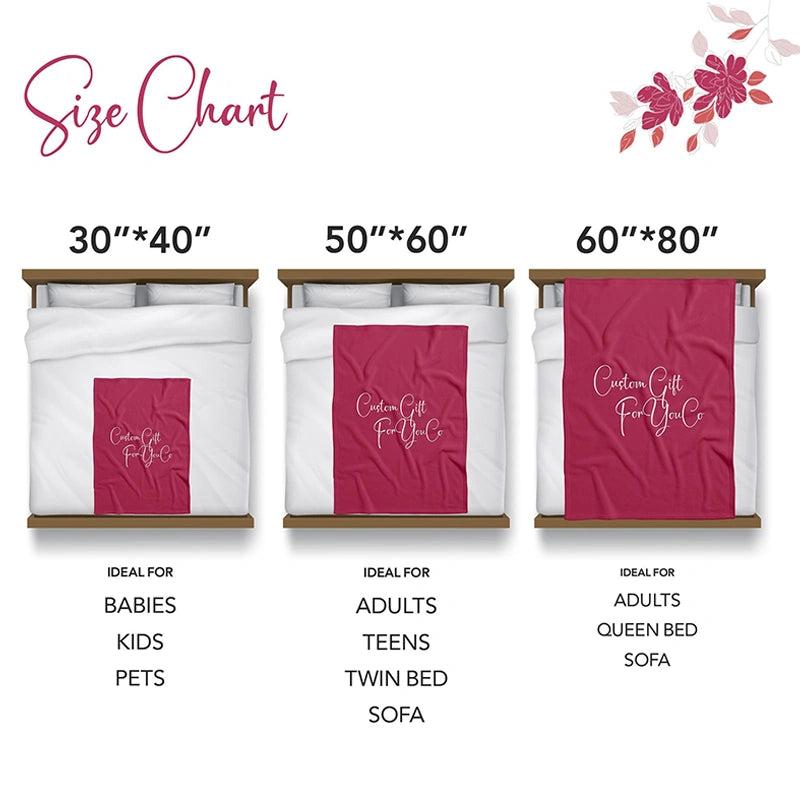 Personalized Anniversary Blanket for Couples – Custom Name Throw, Valentine’s Day Gift for Him or Her