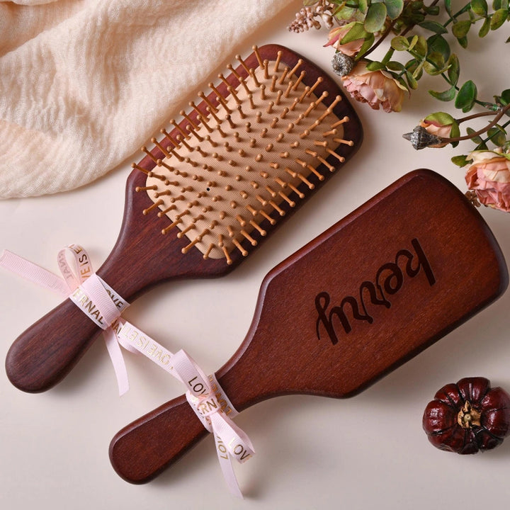 Personalized Bamboo Comb – Custom Engraved Bridesmaid Hair Comb, Bridal Party Gift, Wedding Favors, Wooden Comb with Name for Mom & Her