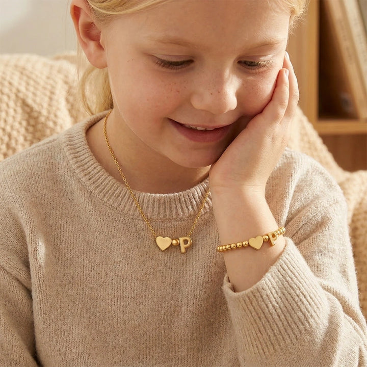 Personalized Bubble Letter Necklace – 14K Gold Initial Necklace for Women | Custom Name Jewelry