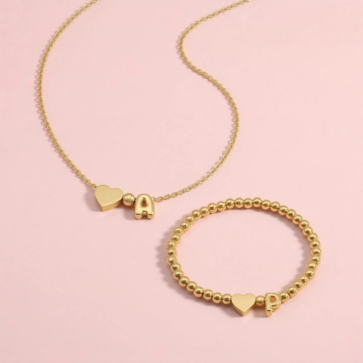 Personalized Bubble Letter Necklace – 14K Gold Initial Necklace for Women | Custom Name Jewelry