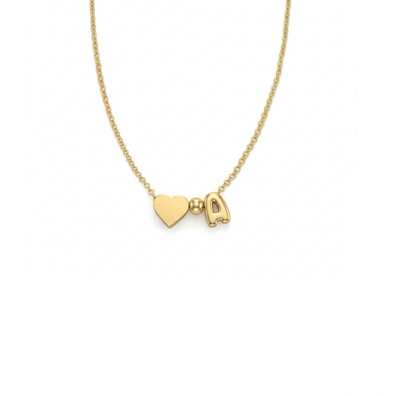 Personalized Bubble Letter Necklace – 14K Gold Initial Necklace for Women | Custom Name Jewelry