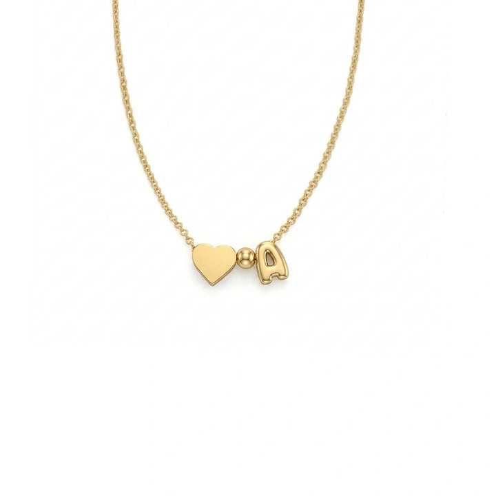 Personalized Bubble Letter Necklace – 14K Gold Initial Necklace for Women | Custom Name Jewelry