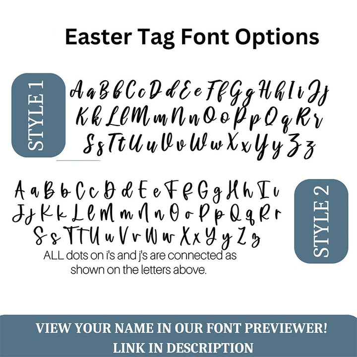Personalized Bunny Easter Basket Tag – Custom Easter Name Charm for Kids Basket