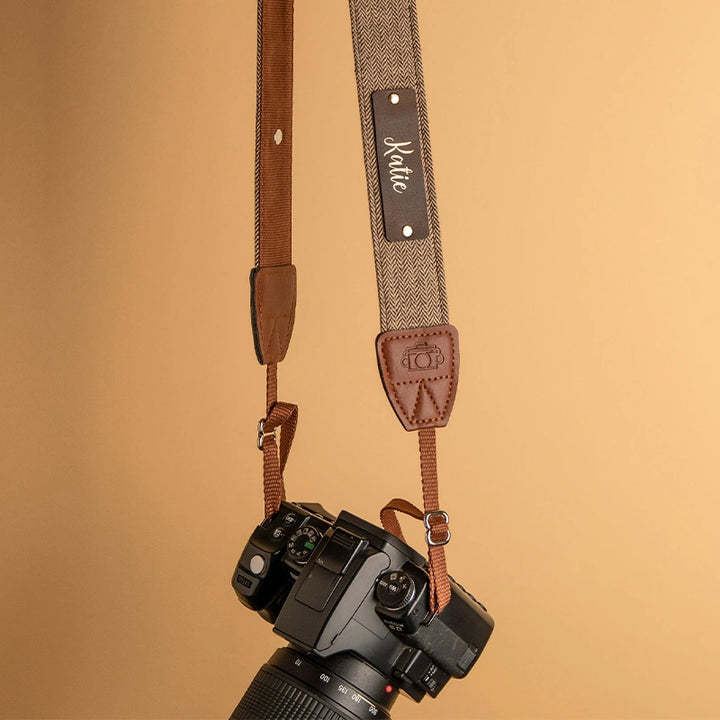 Personalized Camera Strap – Vegan Leather Neck Strap for DSLR & Mirrorless Cameras, Custom Photographer Gift, Travel & Valentine’s Day Gift
